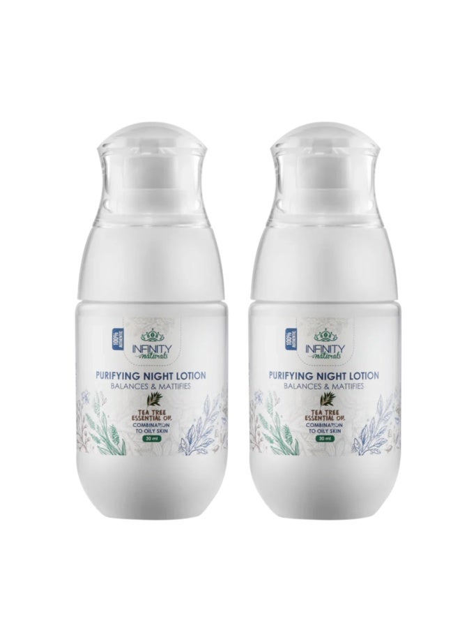 Infinity Natural Purifying Night Lotion for Oily Skin with Tea Tree Oil 30ml 1+1
