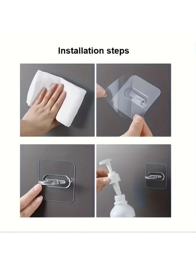 10 قطعة من مجموعة خطافات زجاجات الرذاذ اللاصقة خطافات حائط بدون مسامير للحمام والمطبخ - Image 5