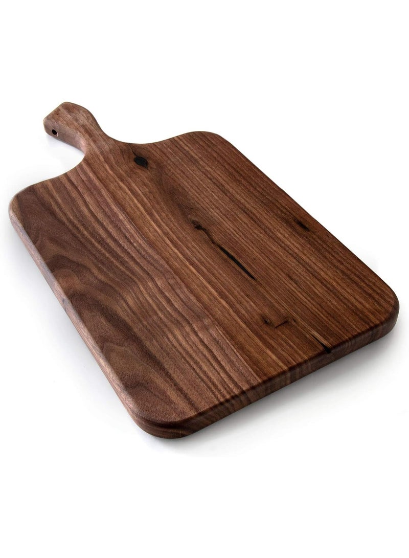 Brazos Home Dark Walnut Wood Cutting Board for Kitchen, Seasoned, Chopping Board, Wood Cheese Board, Charcuterie Platter, Ideal for Serving or Chopping Fruit, Vegetables, Cheese or Meat, 16 x 8, Large - Image 1