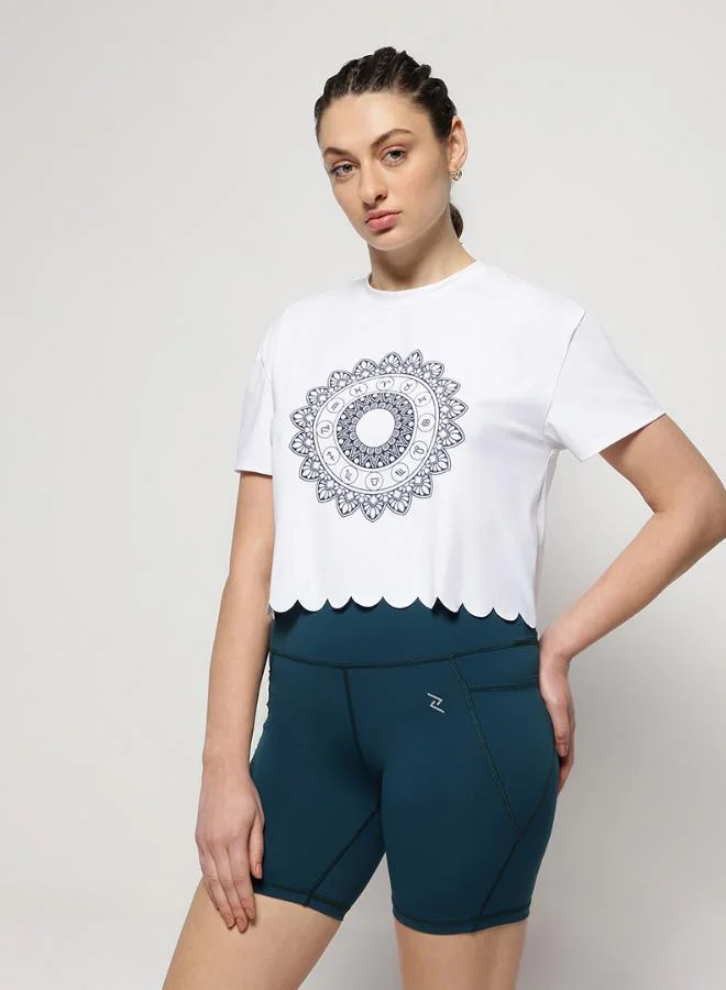 Zaecy  Mandala Scallop Top – Pearl White for Women | Best Price UAE