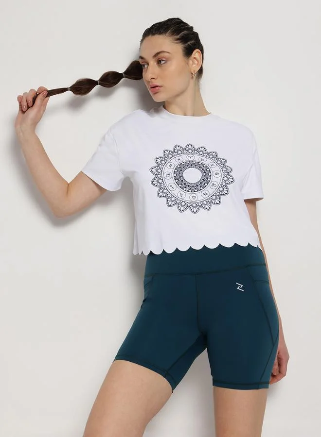 Zaecy  Mandala Scallop Top – Pearl White for Women | Best Price UAE