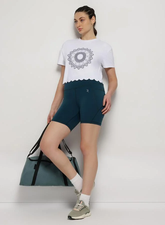 Zaecy  Mandala Scallop Top – Pearl White for Women | Best Price UAE