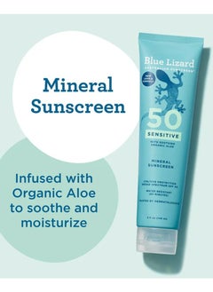 BLUE LIZARD Sensitive Mineral Water Resistant Sunscreen Lotion - UVA/UVB Protection - SPF 50 148 mL  - Image 2