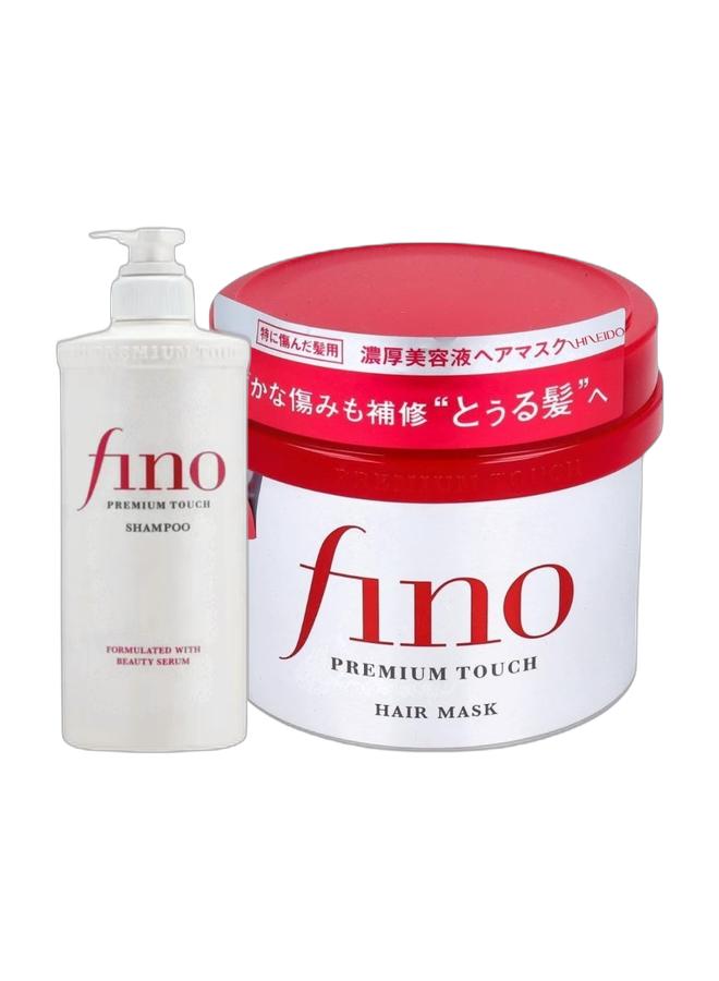 Shiseido Fino Premium Touch Shampoo - Formulated with Beauty Serum, 550ml & Fino Shiseido Premium Touch Hair Mask, 8.11 Ounce - Image 1