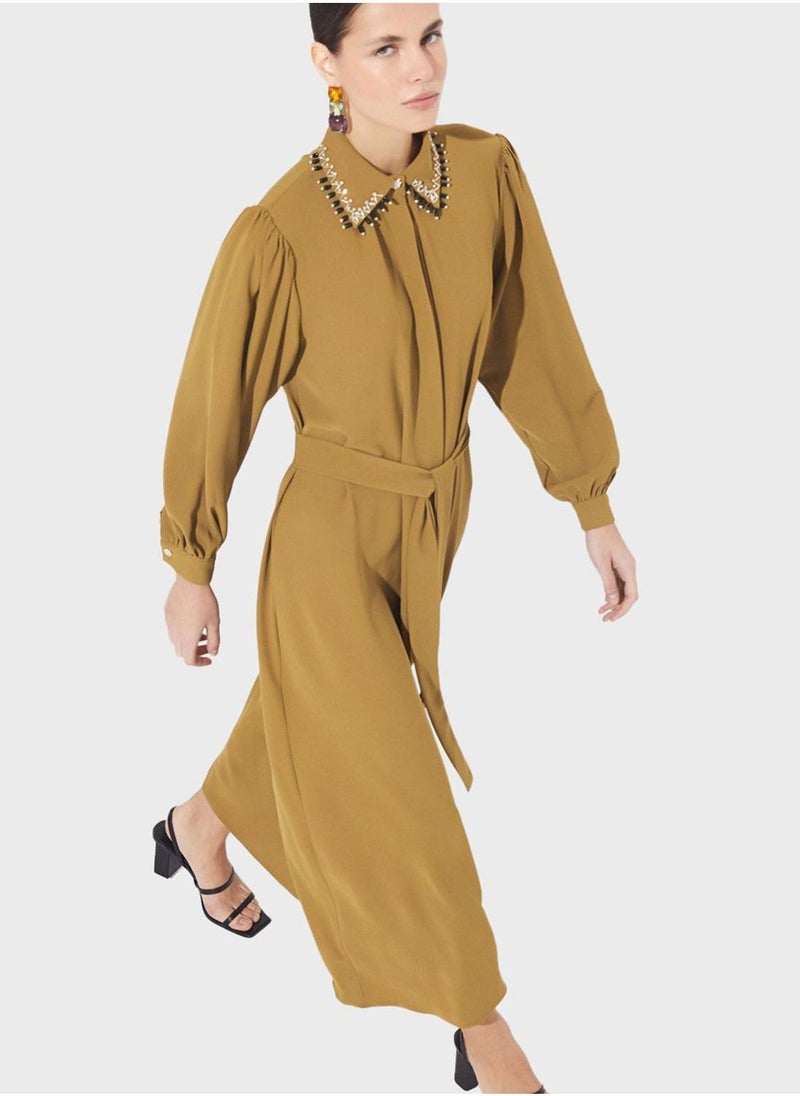 جون فستان ميدي برقبة مزخرفة - Image 5