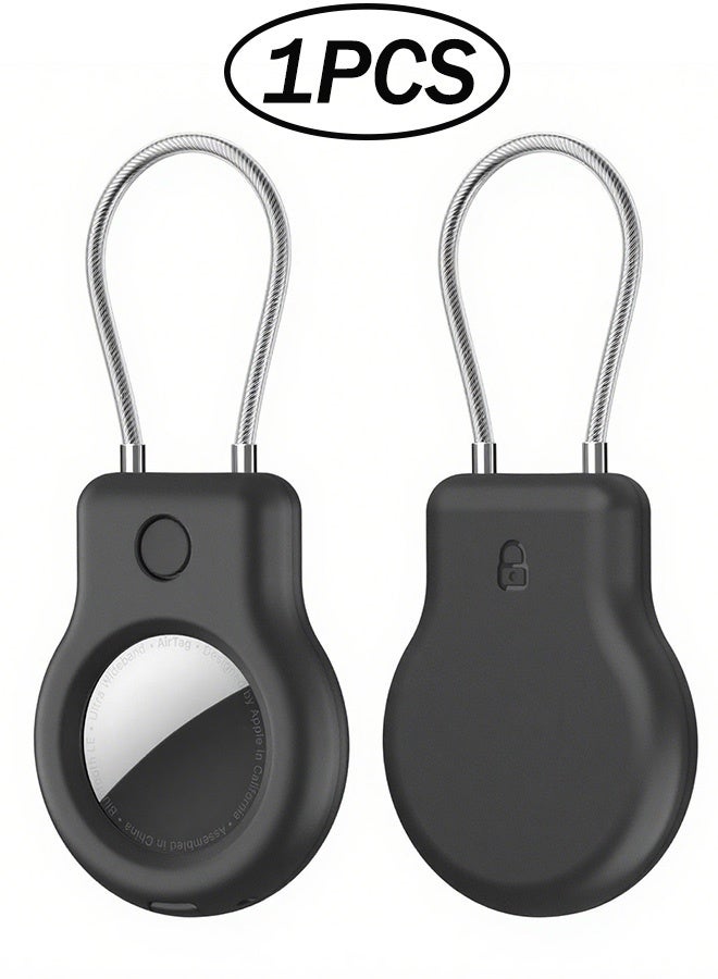 Compatible with Apple AirTag Secure Holder with Wire Cable  1 Pack Air Tag Lock Case Keychain Key Ring Key Chain Luggage tag for Keys Luggage More Men Women's Keyrings - Image 1