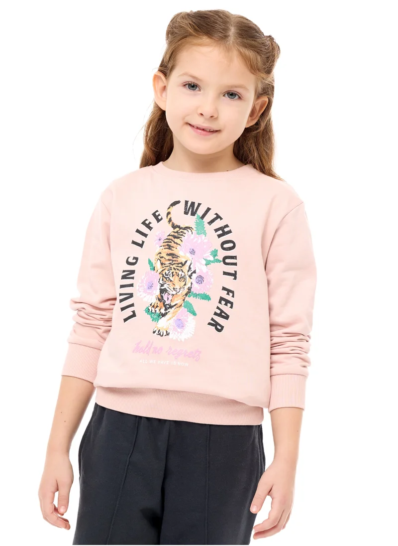 victor and jane Graphic and Glitter Printed Sweatshirt