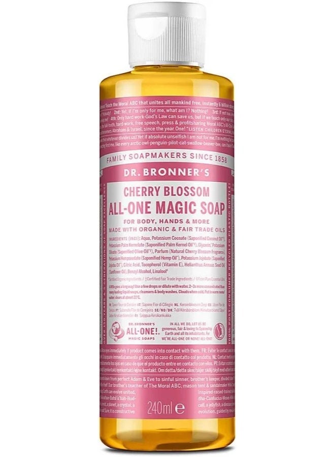 Dr. Bronner's All-One Magic Soap Cherry Blossom 240ml - Image 1