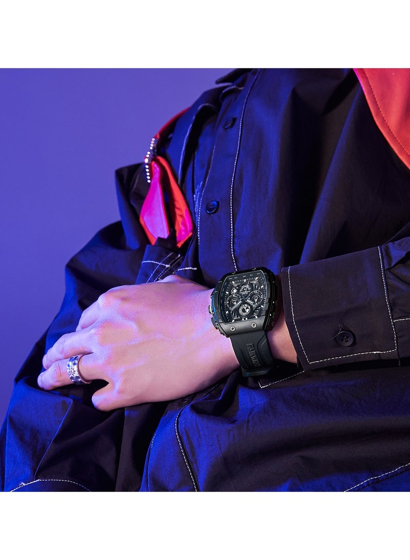 Mark Fairwhale Watches for Men Watch Quartz Luxury Water Resistant Resin Strap Watch 5670 - Image 4