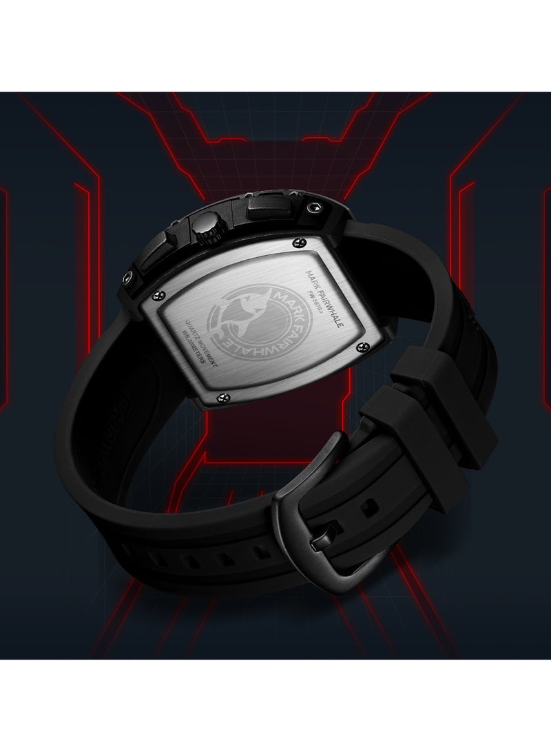 Mark Fairwhale Watches for Men Watch Quartz Luxury Water Resistant Resin Strap Watch 5670 - Image 5
