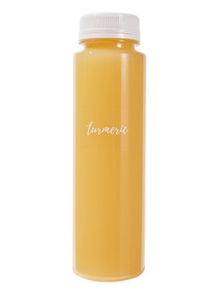 Restaurantware-Label Tek 1.9 x 1 Inch Tumeric Juice Bottle Labels, 100 Water-Resistant Labels For Bottles - Self-Adhesive, Clear With White Font, Plastic Bottle Stickers, For Drink Pouches,