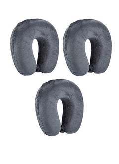 Blue Tree Blue Tree Unisex U-Shaped Micro Fibre Soft Cushions Neck Rest Pillow for Travel, Car, Train, Flight, Bus (Grey) (Grey, Medium)  - Image 1