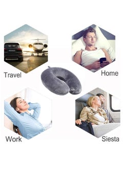 Blue Tree Blue Tree Unisex U-Shaped Micro Fibre Soft Cushions Neck Rest Pillow for Travel, Car, Train, Flight, Bus (Grey) (Grey, Medium)  - Image 3