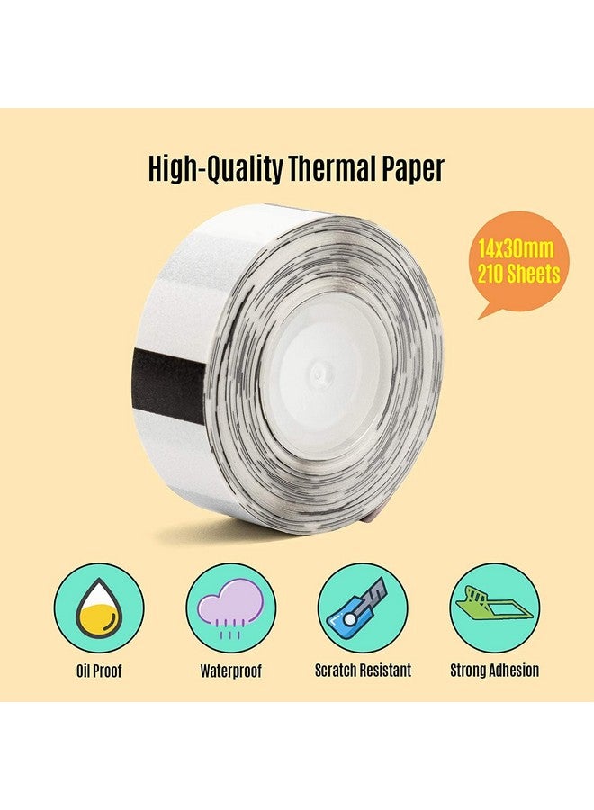 phomemo D30 Label Tape, Clear Sticker Thermal Paper Self-Adhesive Label Maker Tape, Black On Transparent, 14Mm X 30Mm (0.55 X 1.18 Inch) 210 Labels/Roll, 1-Roll - Image 2