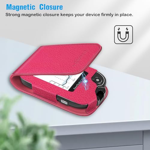 MEDMAX PU Protective Case with Detachable Hanging Lanyard for Freestyle Libre 3 2 / Libre Reader, Lightweight Shockproof Diabetic Storage Neck Sling Carrying Case with Carabiner Clip (Magenta) - Image 4