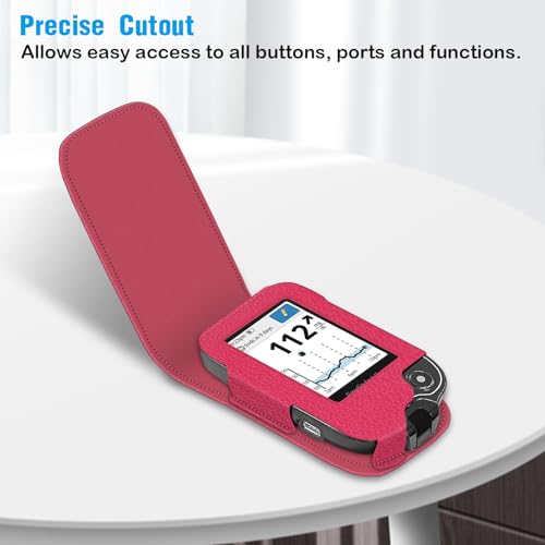MEDMAX PU Protective Case with Detachable Hanging Lanyard for Freestyle Libre 3 2 / Libre Reader, Lightweight Shockproof Diabetic Storage Neck Sling Carrying Case with Carabiner Clip (Magenta) - Image 5