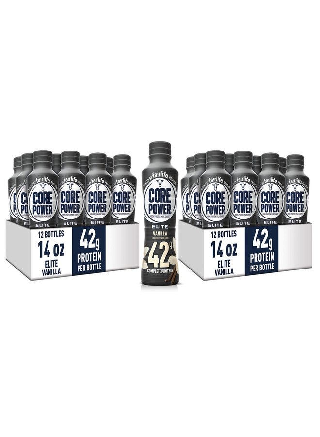 Core Power Fairlife Core Power Elite 42g High Protein Milk Shake, Ready To Drink for Workout Recovery, Vanilla, 14 Fl Oz (2 Packs of 12) - Image 1