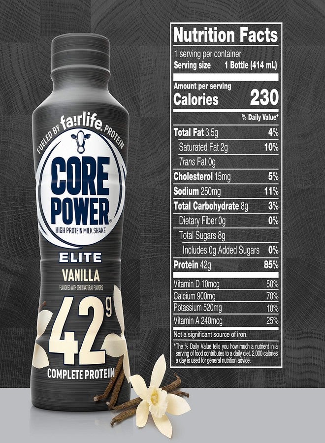Core Power Fairlife Core Power Elite 42g High Protein Milk Shake, Ready To Drink for Workout Recovery, Vanilla, 14 Fl Oz (2 Packs of 12) - Image 5