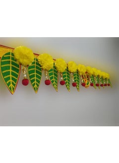 PREETENCY PREETENCYGanesh pan Toran with Artificial Yellow Marigold Flower Door Toran for Main gate Pack of 1  - Image 4