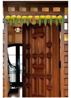 PREETENCY PREETENCYGanesh pan Toran with Artificial Yellow Marigold Flower Door Toran for Main gate Pack of 1  - Image 1