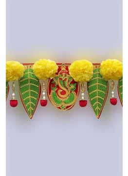PREETENCY PREETENCYGanesh pan Toran with Artificial Yellow Marigold Flower Door Toran for Main gate Pack of 1  - Image 2
