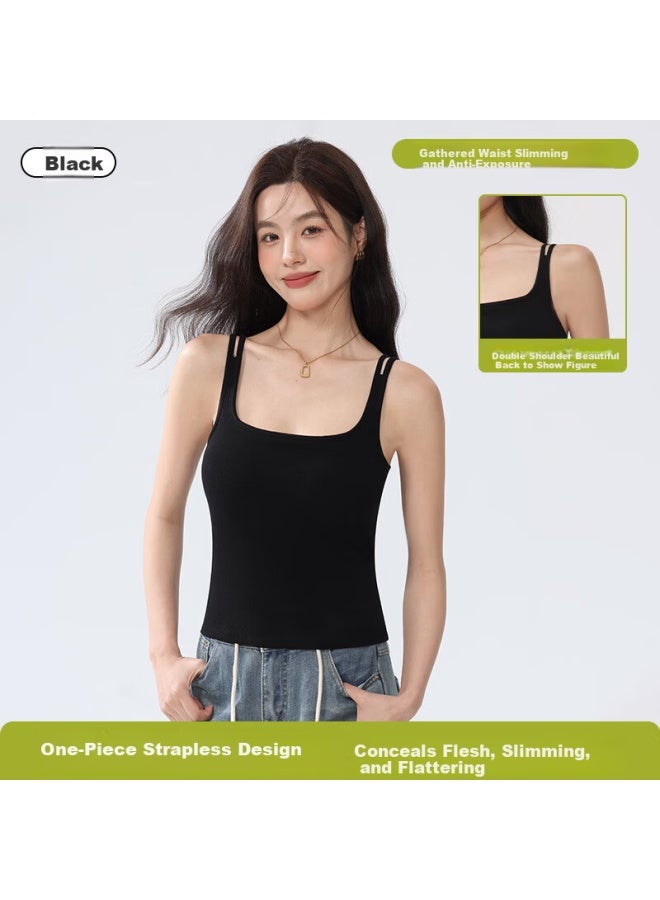 Modal Women's Camisole Tank Top Sleeveless Outerwear Four-season New Slim Fit Fashion White Innerwear