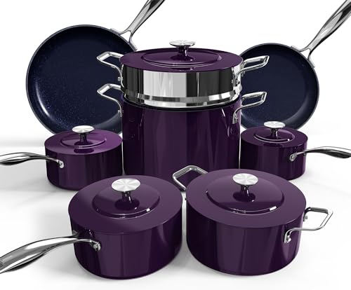 Nuwave Lux 13pc Forged Lightweight Cookware Set PFAS Free, Healthy G10 Duralon Ceramic Coating, Ultra Non-Stick, Stay-Cool Handles, Works on All Cooktops & Induction Ready - Image 1