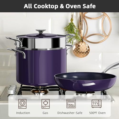 Nuwave Lux 13pc Forged Lightweight Cookware Set PFAS Free, Healthy G10 Duralon Ceramic Coating, Ultra Non-Stick, Stay-Cool Handles, Works on All Cooktops & Induction Ready - Image 2