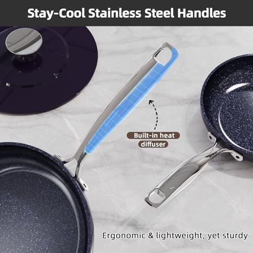Nuwave Lux 13pc Forged Lightweight Cookware Set PFAS Free, Healthy G10 Duralon Ceramic Coating, Ultra Non-Stick, Stay-Cool Handles, Works on All Cooktops & Induction Ready - Image 3
