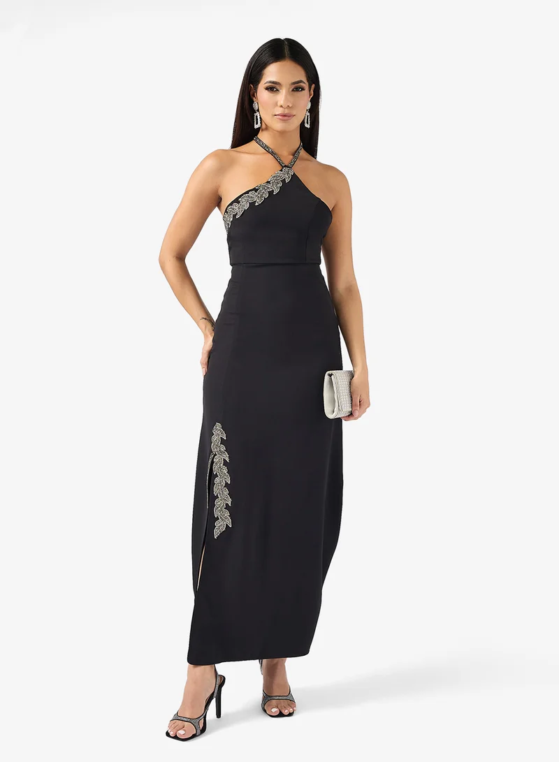 Ella Limited Edition Halter Neck Dress With Slit