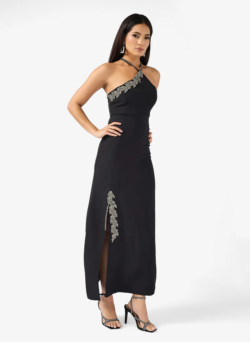 Ella Limited Edition Halter Neck Dress With Slit