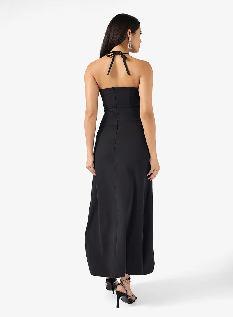 Ella Limited Edition Halter Neck Dress With Slit