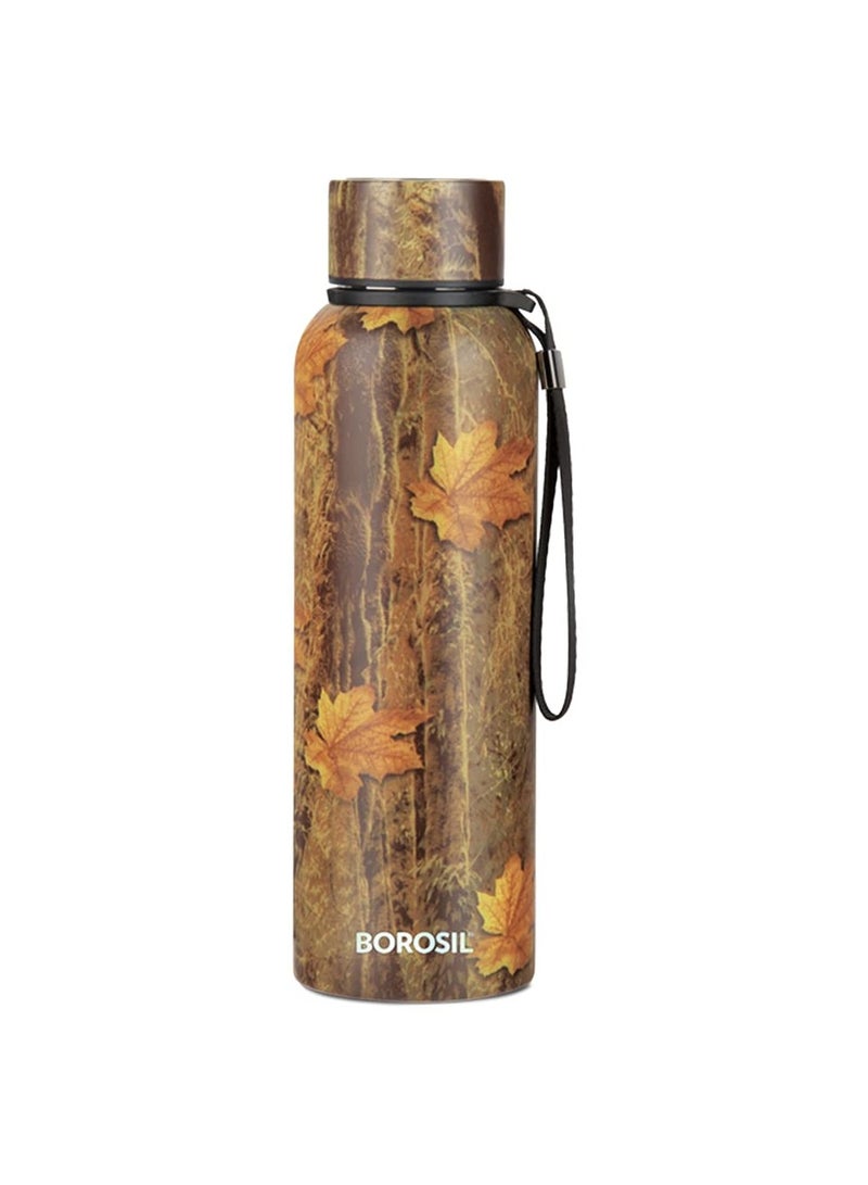 Borosil Hydra Trek Mapple 700 ml Stainless Steel Water Bottle | Double Wall Vacuum Insulated Flask, Green | 20 Hours Hot & 24 Hours Cold | Ideal for Personal & Corporate Gifting | 1 Year Warranty - Image 1