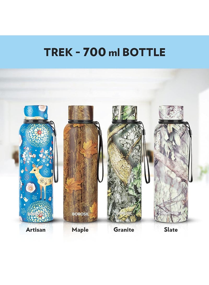 Borosil Hydra Trek Mapple 700 ml Stainless Steel Water Bottle | Double Wall Vacuum Insulated Flask, Green | 20 Hours Hot & 24 Hours Cold | Ideal for Personal & Corporate Gifting | 1 Year Warranty - Image 5