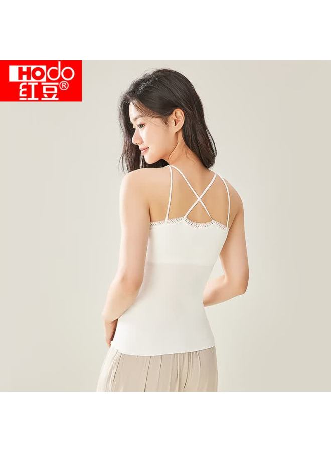 Hongdou Women's Summer Modal Bra Vest With Padding E0-16 Elegant White 170 - Image 2