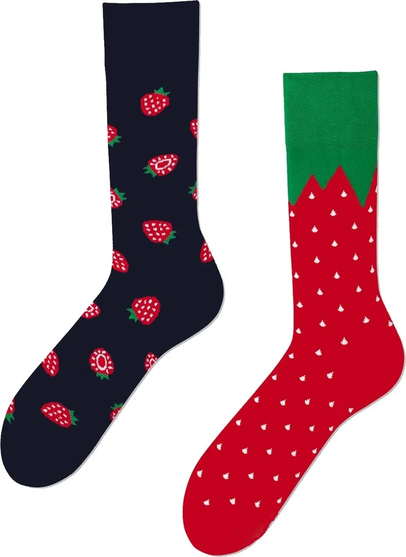 كارنافال سوكس Left and Right Strawberry Patterned Colorful Socks