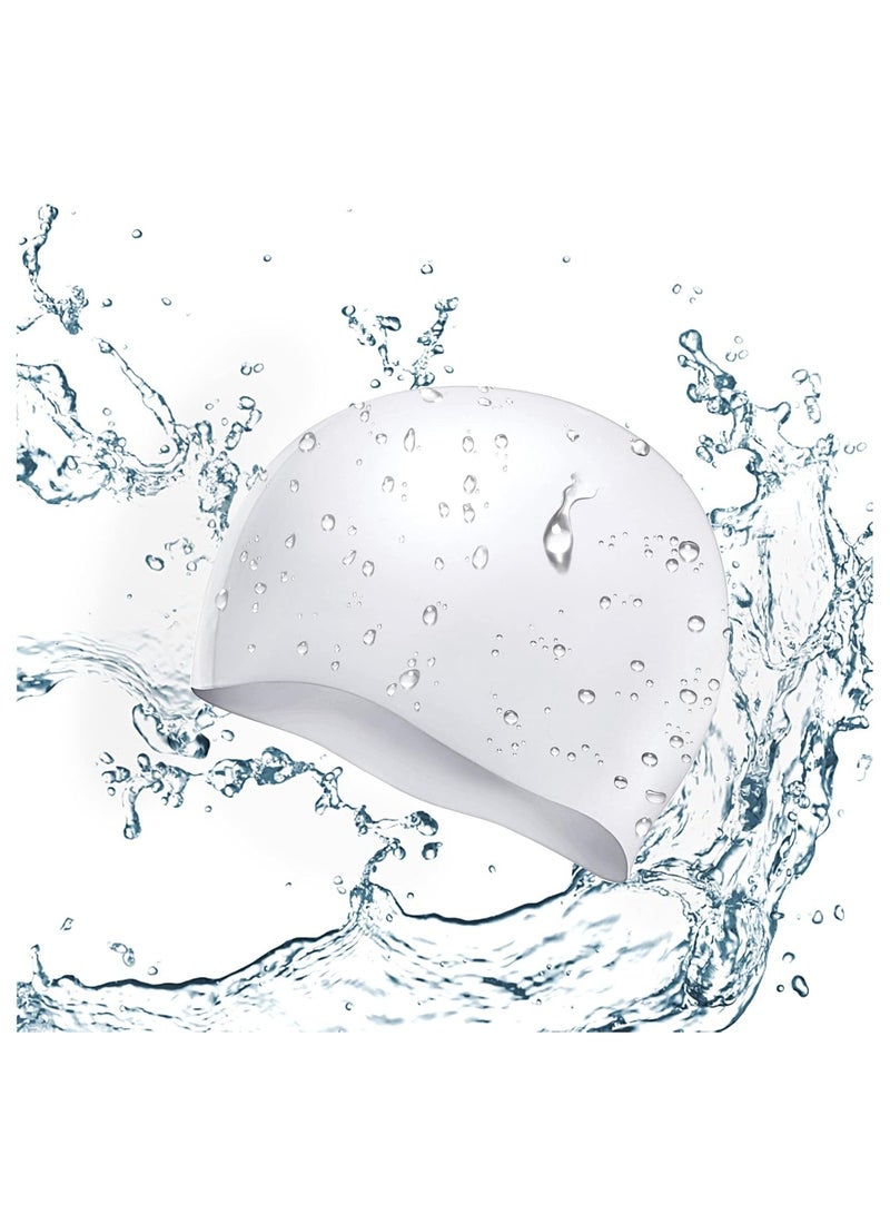 MUMS PLANET Silicone Swimming Cap, Non-Slip Flexible Fixed Swim Cap, Safe Waterproof with Storage Bag for Long and Short Hair for Women, Men, Kids, Ladies - Cap - Swimming cap-Swimming supplies - Image 3