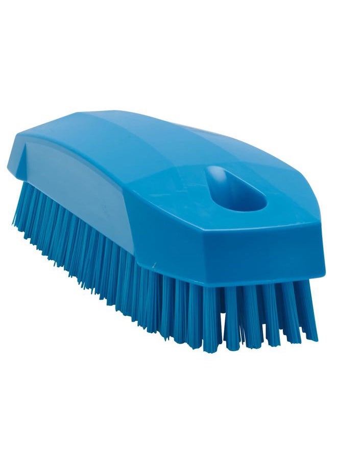 Vikan 64403 Stiff Nail Scrubbing Brush Clean Bathroom Kitchen Upholstery Fabric 13cm x 5cm x 4cm, Blue - Image 1