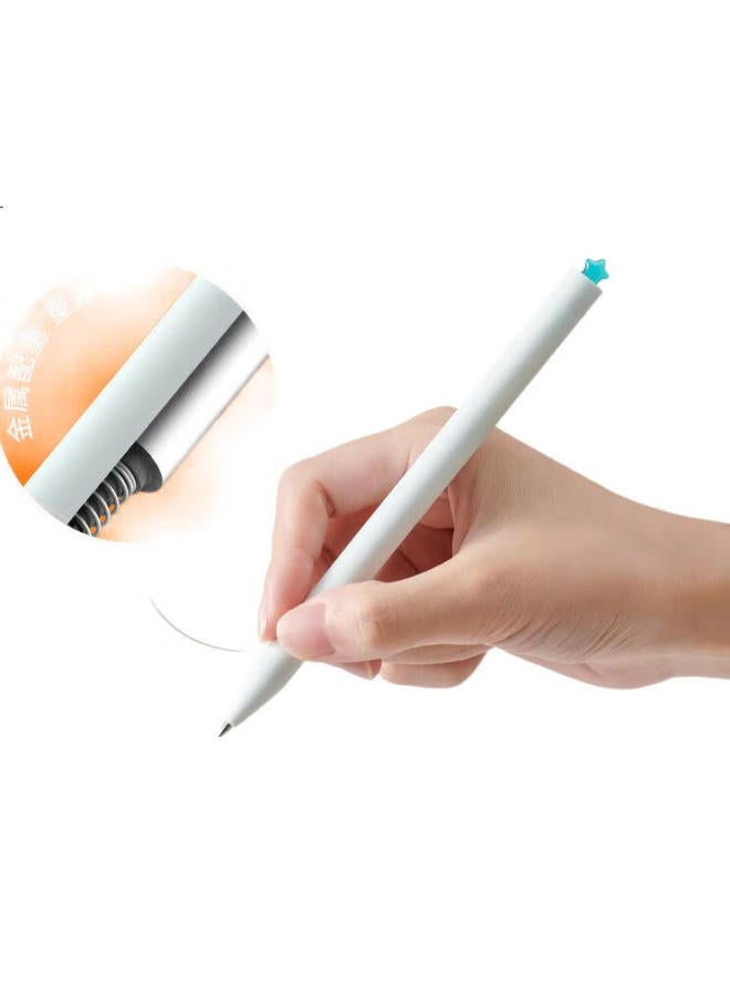 Kaco Beginner Signature Pen 0.5Mm Bullet Tip Black Neutral Pen High Appearance Value Water Pen Creative Stationery Small Gift Star Light Blue Rod/Transparent Blue - Image 2