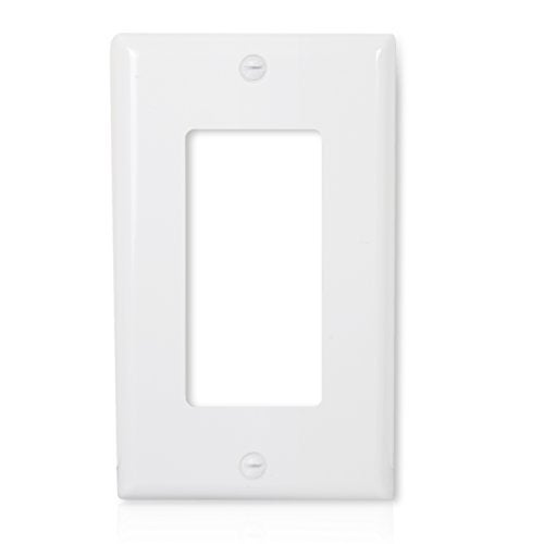 Maxxima 10 Pack 1 Gang Decorative Outlet Wall Plate - White, Standard Size Cover, Ideal for Light Switch, Single Outlet, Timers, or Dimmers - 10 Pack - Image 1