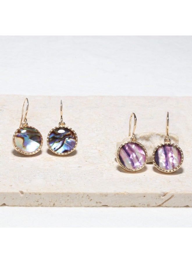 BONALUNA Boho Gold Colorful Abalone Shell Small Circle Dangle Drop Earrings For Women  - Image 5