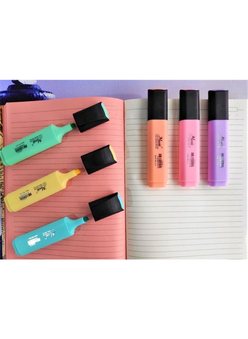 Masis - Pastel Color Highlighter Marking Pen Pack of 6 - Image 1