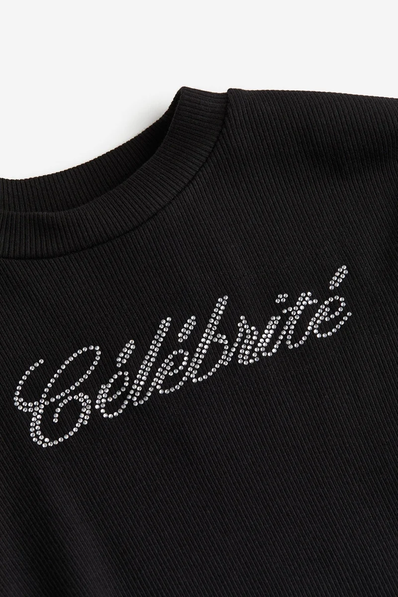 H&M Ribbed cotton jersey cropped top