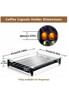 Tempered Glass Coffee Pod Holder Storage Drawer Compatible with Nespresso Original Line And Hold 60 Pots Black/Clear Excluding coffee capsules and coffee machine - pzsku/ZD692289F1BA007E4636AZ/45/_/1725193426/49589338-6183-4c09-a7a6-dfad41f550ed