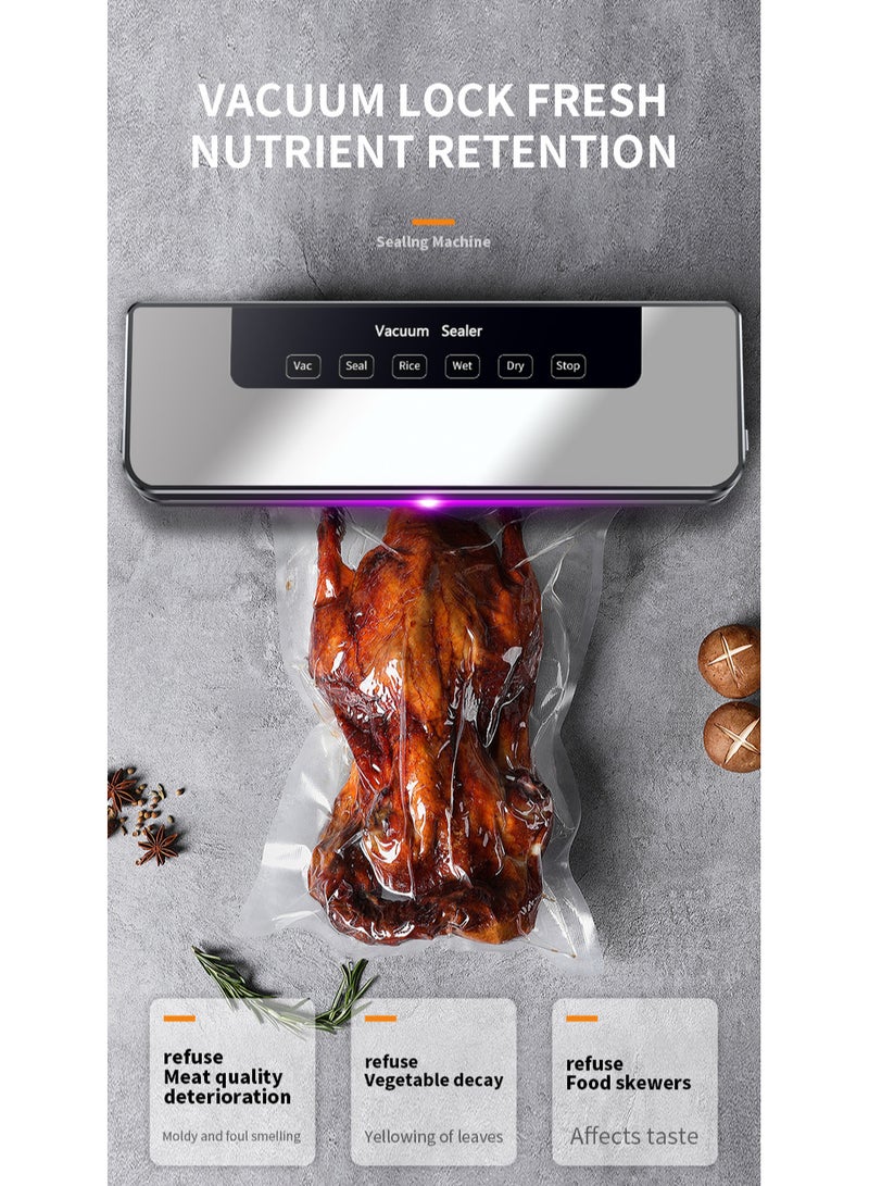 جوشبيرغ آلة تغليف الطعام بالتفريغ مع 50 كيس، شفط قوي، 5 أوضاع في 1 للأطعمة الجافة والرطبة، آلة تغليف الطعام بالتفريغ تحافظ على اللحوم والخضروات طازجة لفترة أطول - Image 3