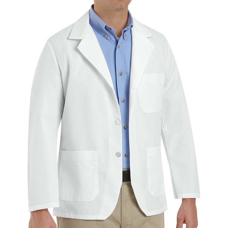 Red Kap Mens Lapel Counter Coat White 2XLarge - Image 2