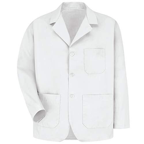 Red Kap Mens Lapel Counter Coat White 2XLarge - Image 3