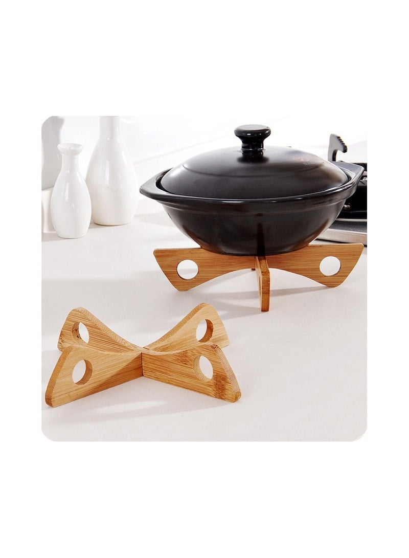 2 pcs Tray Rack Detachable Wood Table Mat Kitchen Pot Heat Insulated Cooling Dish Pot holders Gadget Holder - Image 2