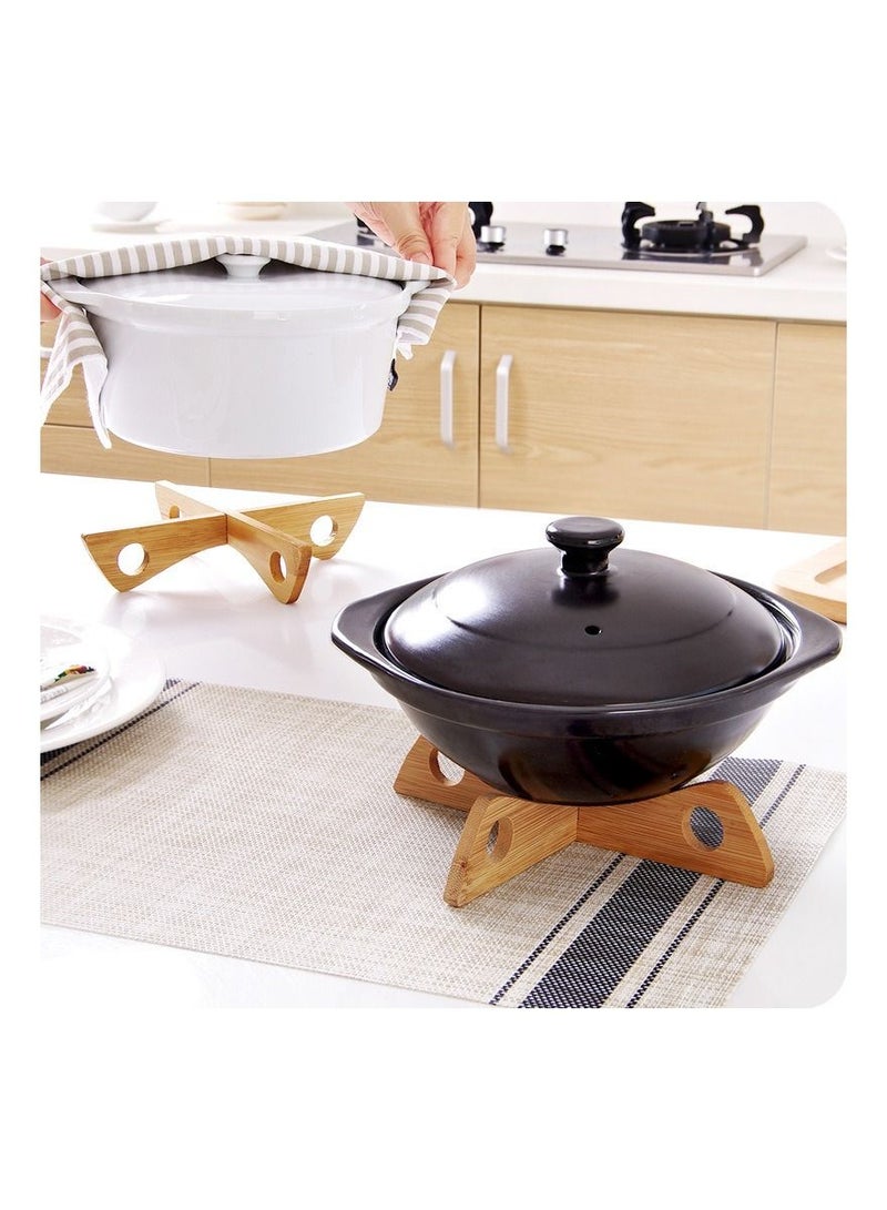 2 pcs Tray Rack Detachable Wood Table Mat Kitchen Pot Heat Insulated Cooling Dish Pot holders Gadget Holder - Image 4