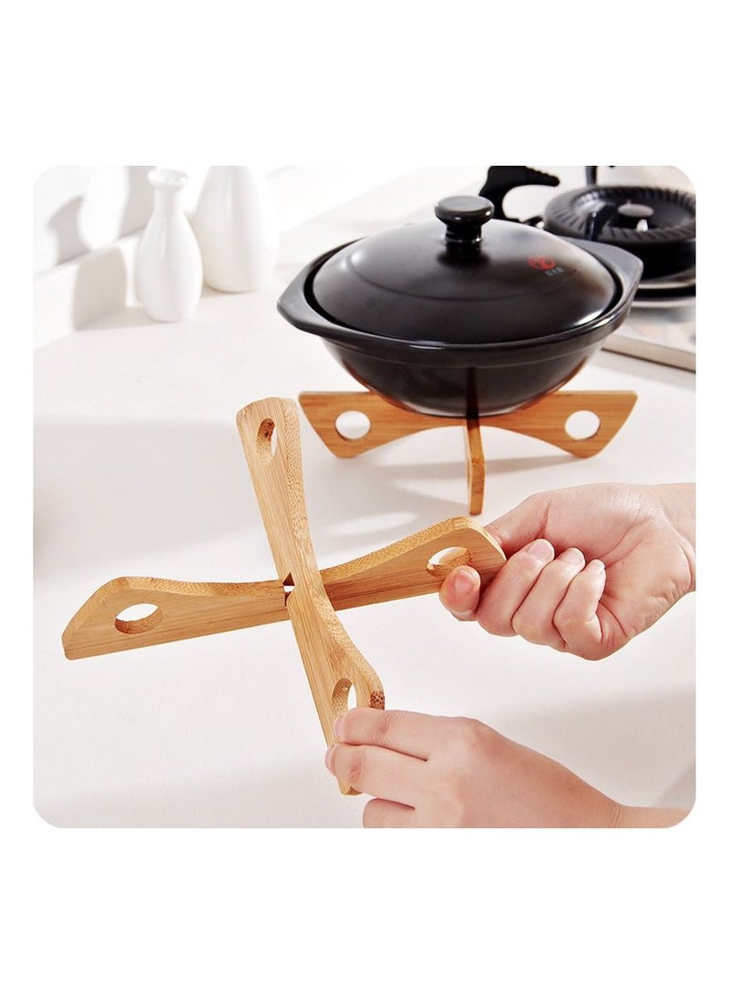 2 pcs Tray Rack Detachable Wood Table Mat Kitchen Pot Heat Insulated Cooling Dish Pot holders Gadget Holder - Image 3